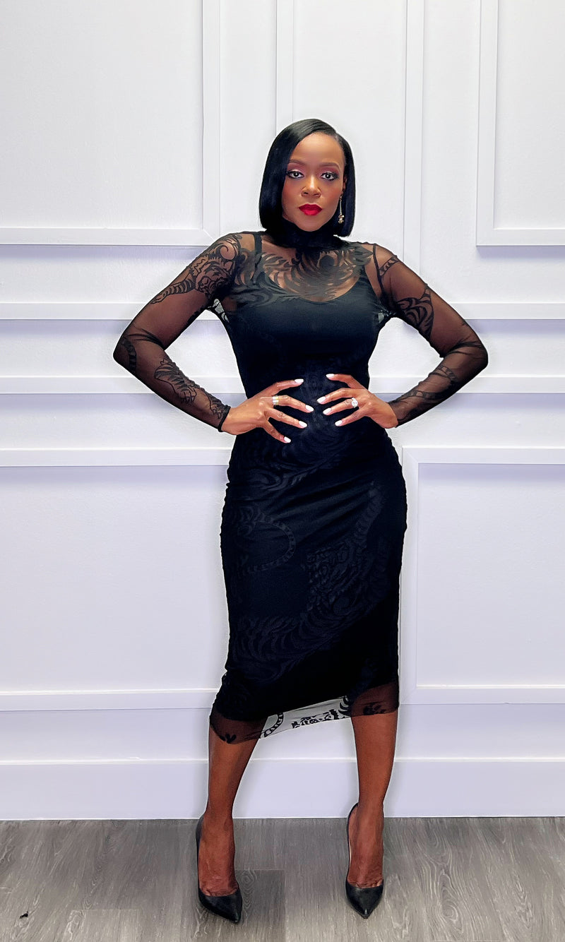 Shayla Sheer Midi Dress