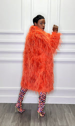 Fanta Faux Fur Orange Coat:FINAL SALE