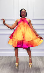 Regina Ruffled Fall Ombre Dress