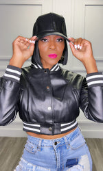 Lenny Black Leather Baseball Hat - FINAL SALE