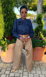 Dakota Dark Denim Bow Top