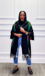 Gabby Black Poncho Cardigan