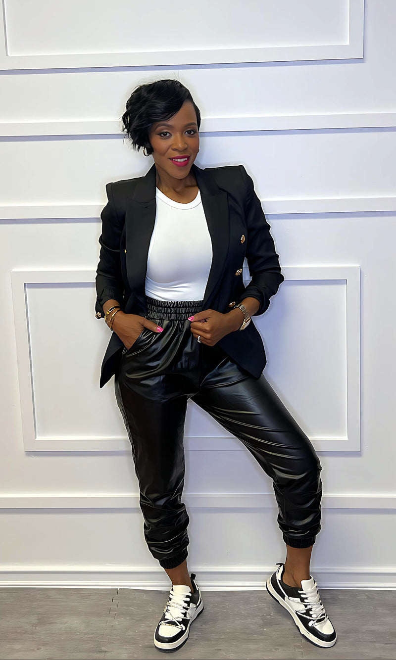 Miss Jackson Black Military Blazer
