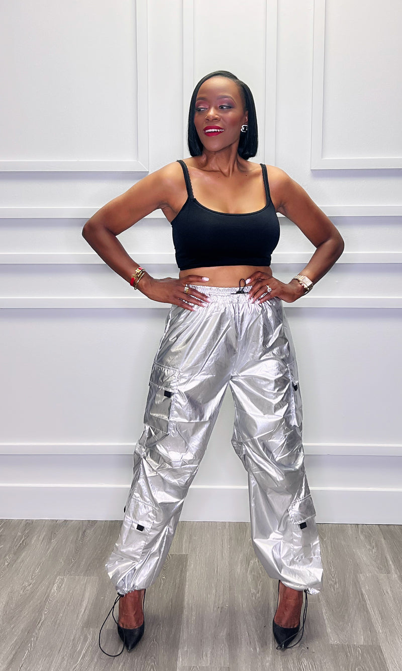 Cozy Silver Cargo Pants