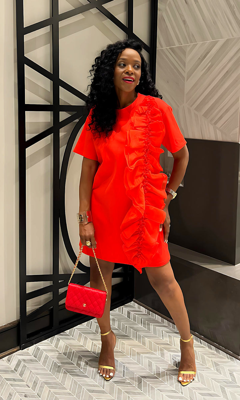 Raye RED Ruffle Tunic