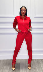 BLACK FRIDAY DEAL: Emily Red Striped Jogger Set - FINAL SALE