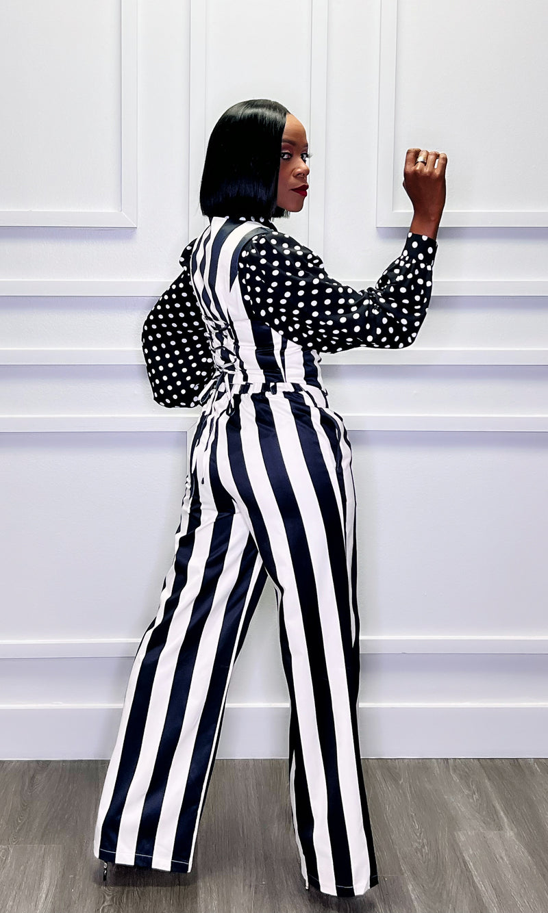 Striped It Up Vest Pants Suit