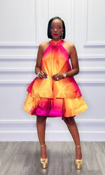 Regina Ruffled Fall Ombre Dress