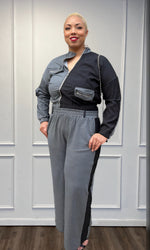 Daphne Denim and Grey Pants Set:FINAL SALE