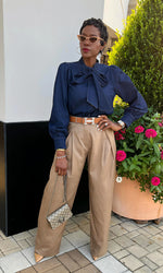 Dakota Dark Denim Bow Top