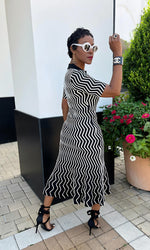 Aztec Black and White Dress