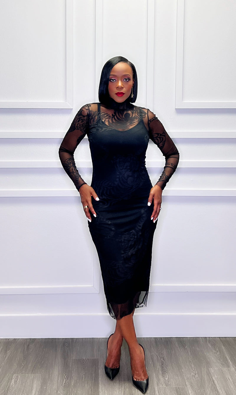 Shayla Sheer Midi Dress