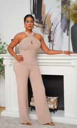 Rilee Ribbed Khaki Pants Set