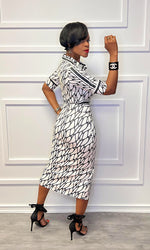 Erica Black and White Midi Dress