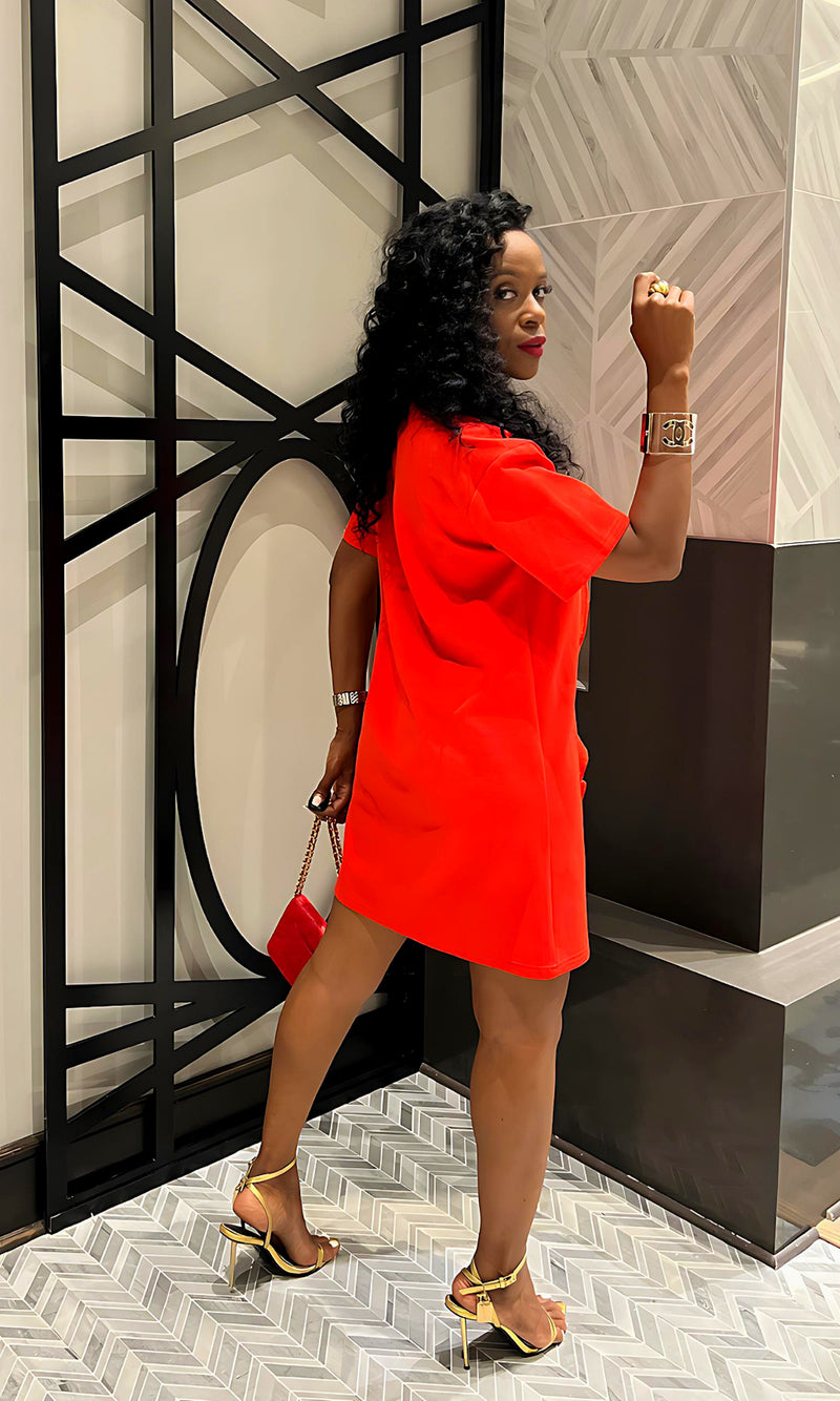 Raye RED Ruffle Tunic