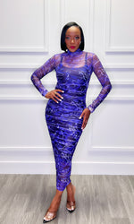 Trish Purple Midi Dress