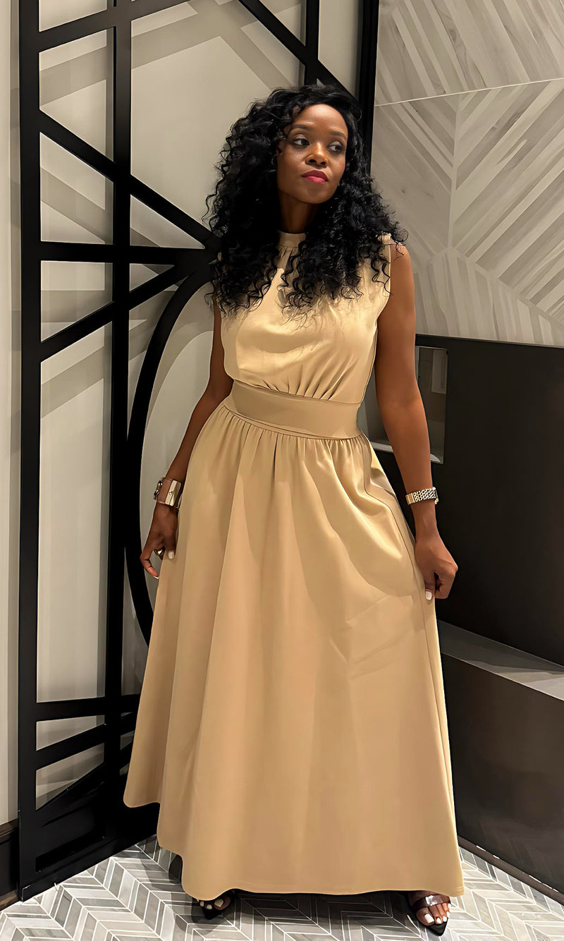 Andi MOCHA Mock Neck Maxi Skirt Set:PRE-ORDER:ETA:7/31/25