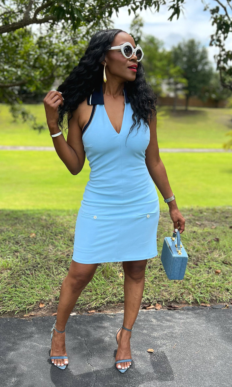 Erin Collar BABY BLUE Dress