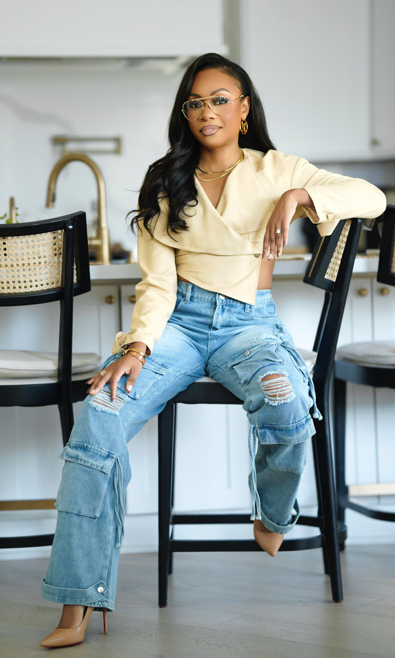 Jayla Cropped Trench Jacket Top:PRE-ORDER: ETA: 10/6/25