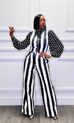 Striped It Up Vest Pants Suit