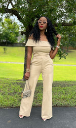 Orion Off The Shoulders Mocha Pants Set