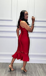 Mariah* Red Mermaid Bandage Dress