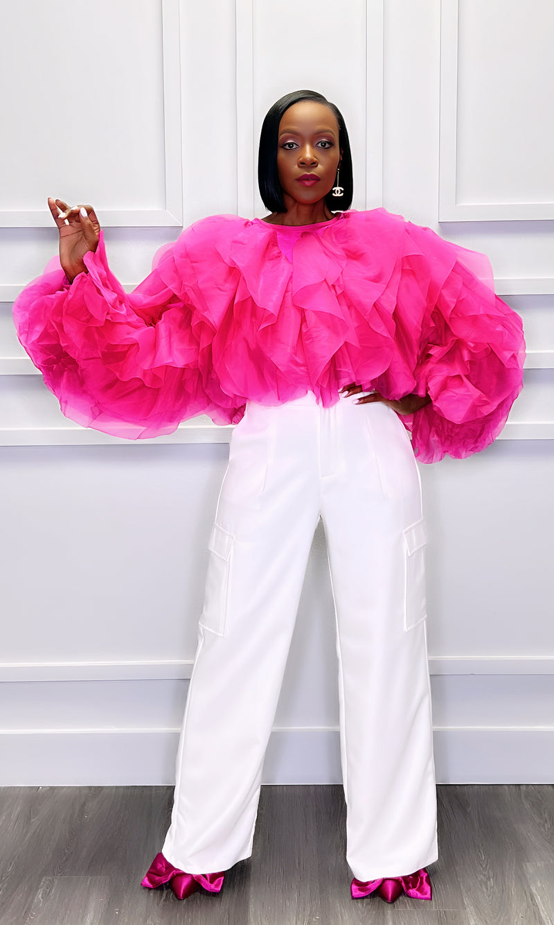 Ruffle My Feathers Pink Top