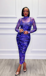 Trish Purple Midi Dress