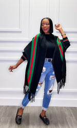 Gabby Black Poncho Cardigan