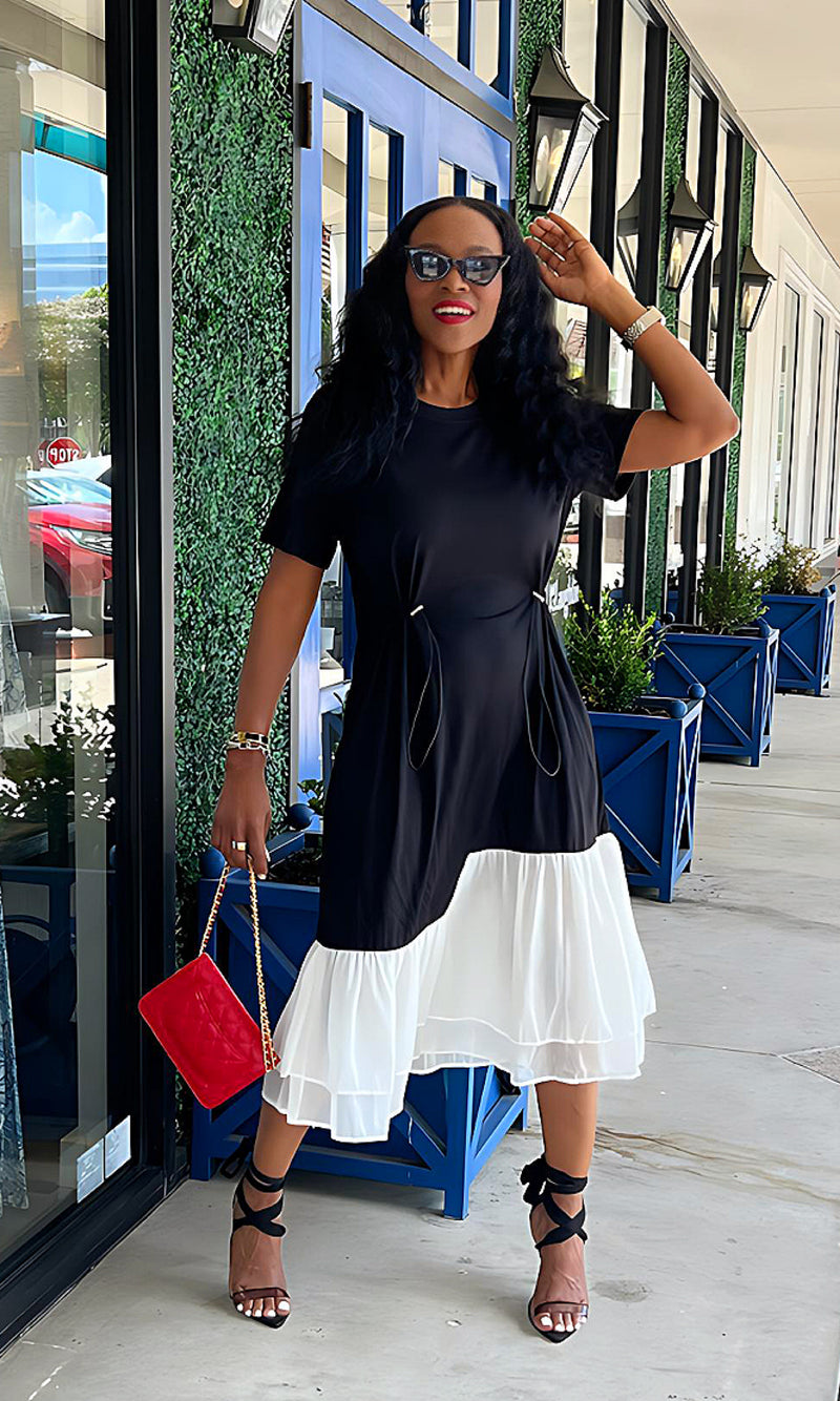 Corey Black and White Dress