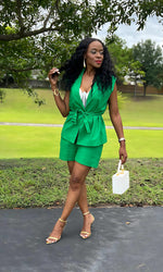 Leslie Green Linen Shorts Set