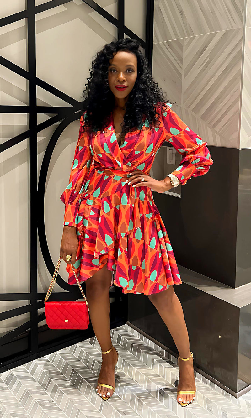 Wendell ORANGE Wrap Dress
