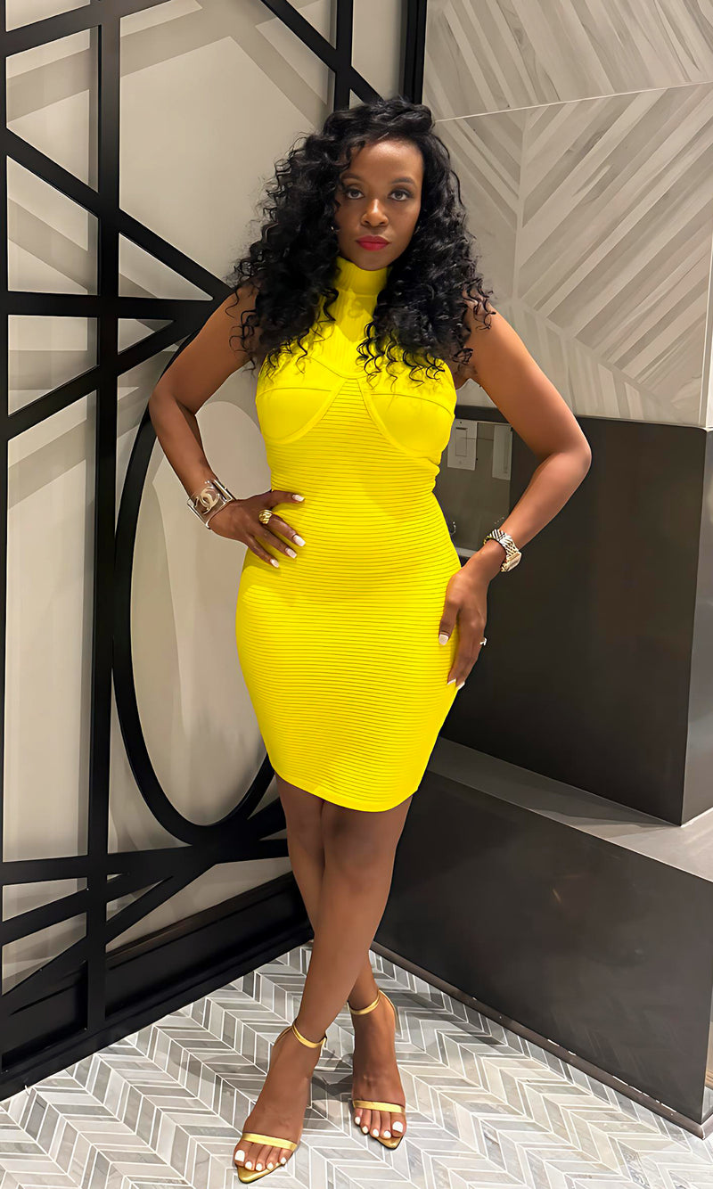 Alexander YELLOW Bandage Dress:PRE:ORDER:ETA:8/15/25