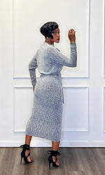 Onyx Silver Midi Dress