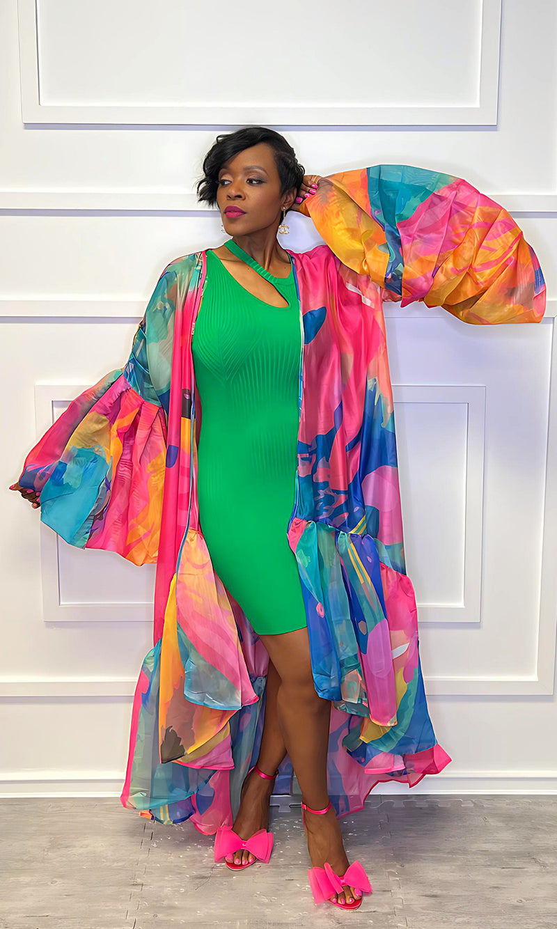 Vacation Time Tropical Kimono