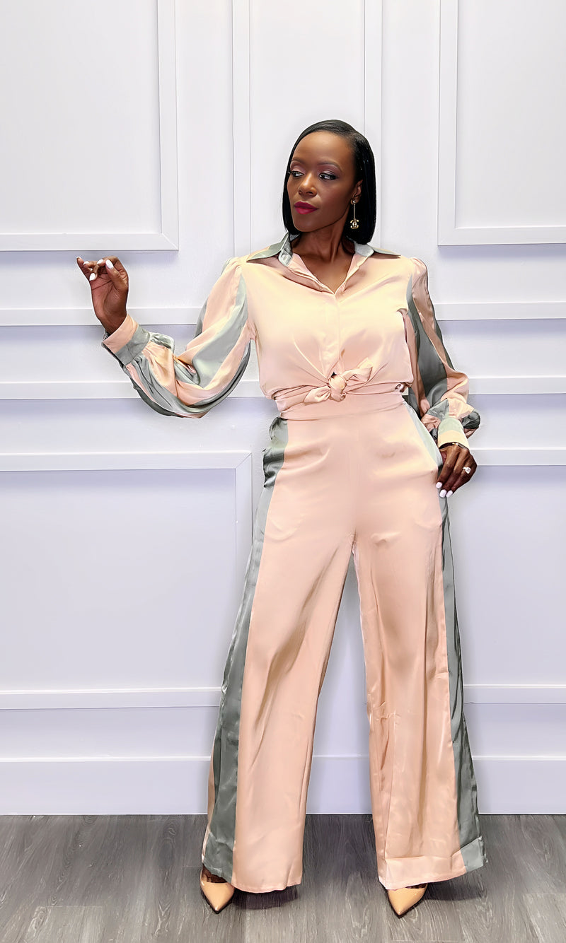 Sage Champagne Pants Set