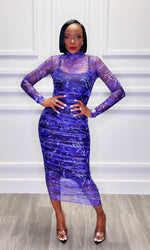 Trish Purple Midi Dress