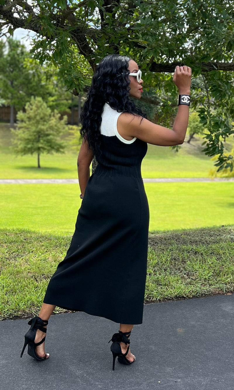 Bryt Black & White Bow Dress