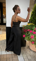 Bethany Belted Black Highwaist Slack Pants