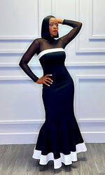 Bianca Black & White Mermaid Dress