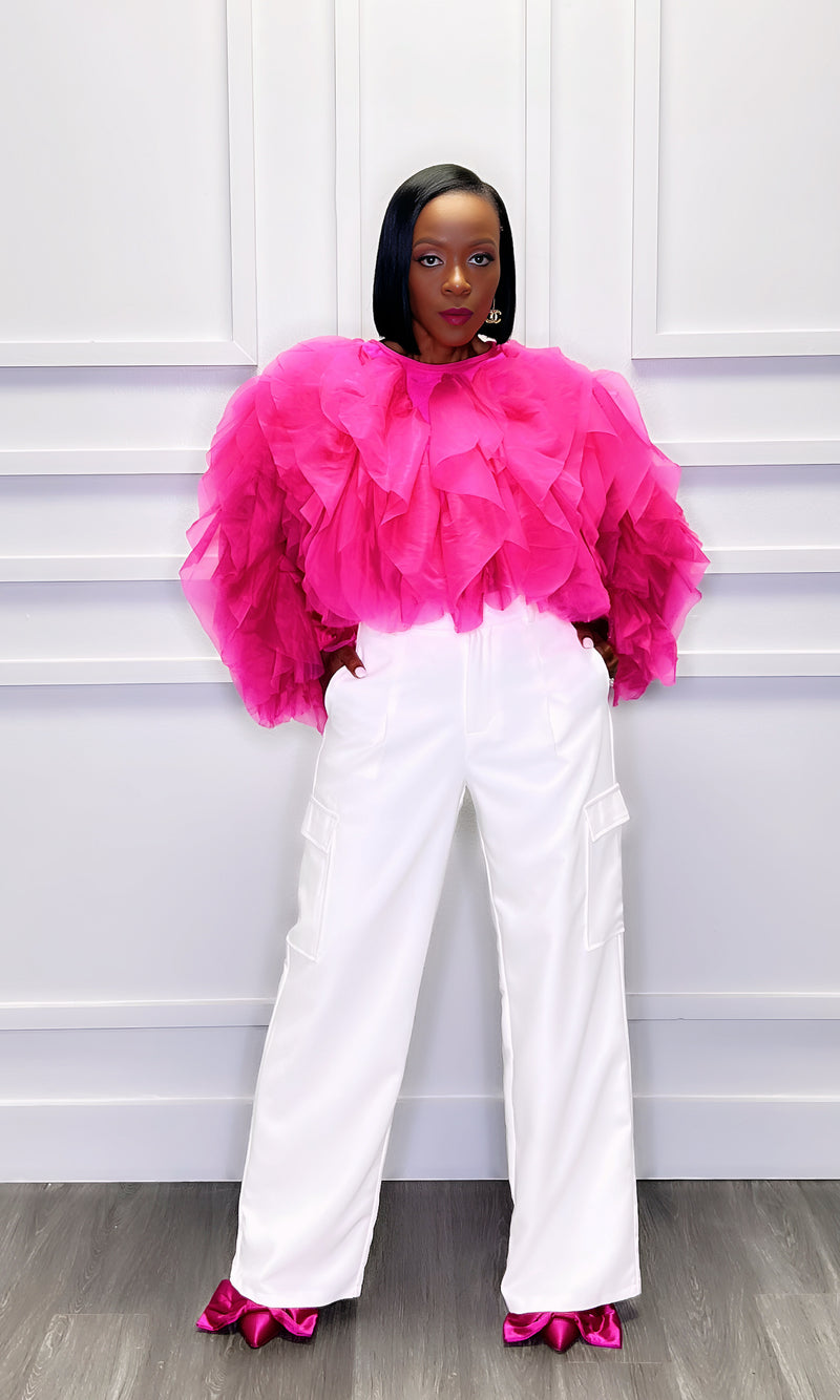 Ruffle My Feathers Pink Top