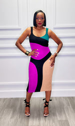 Kita Colorblock Midi Dress:FINAL W