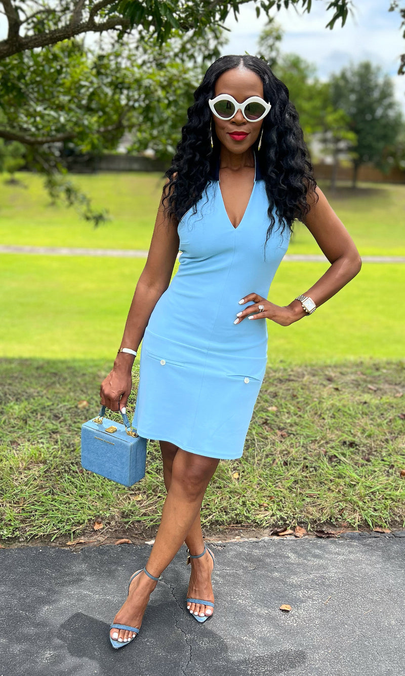 Erin Collar BABY BLUE Dress