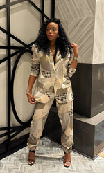 Pat Patchwork Blazer Pants Set