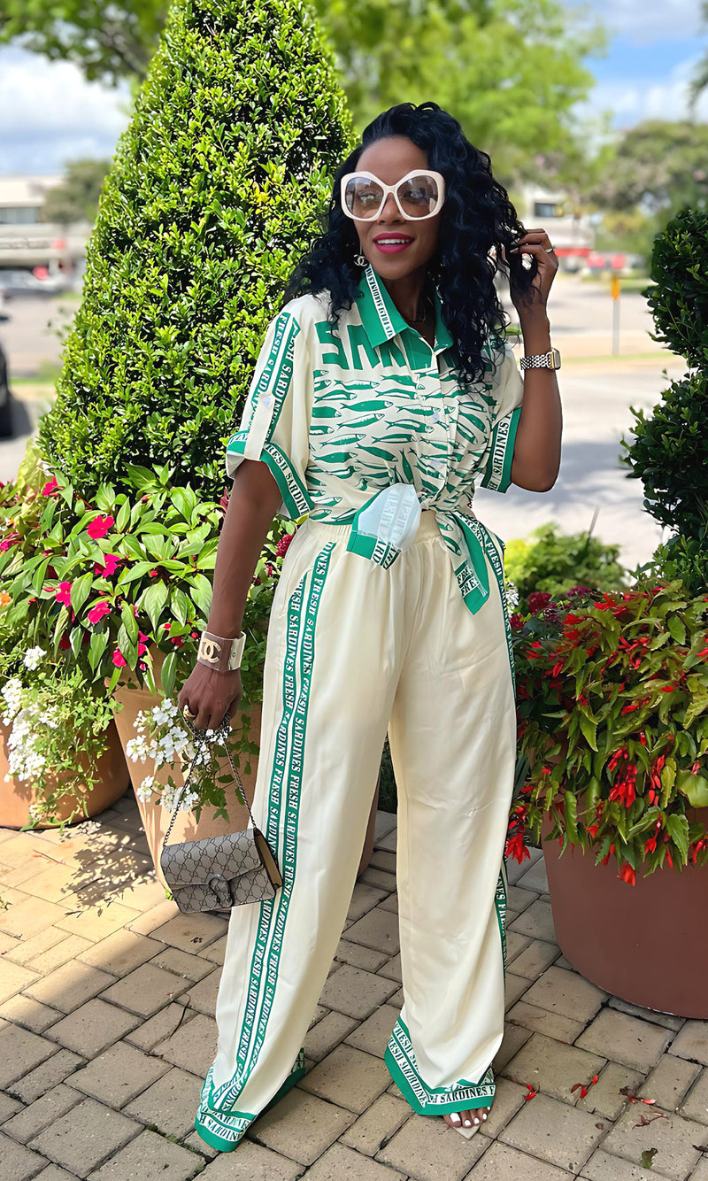 Summer In Italy Green Pants Set
