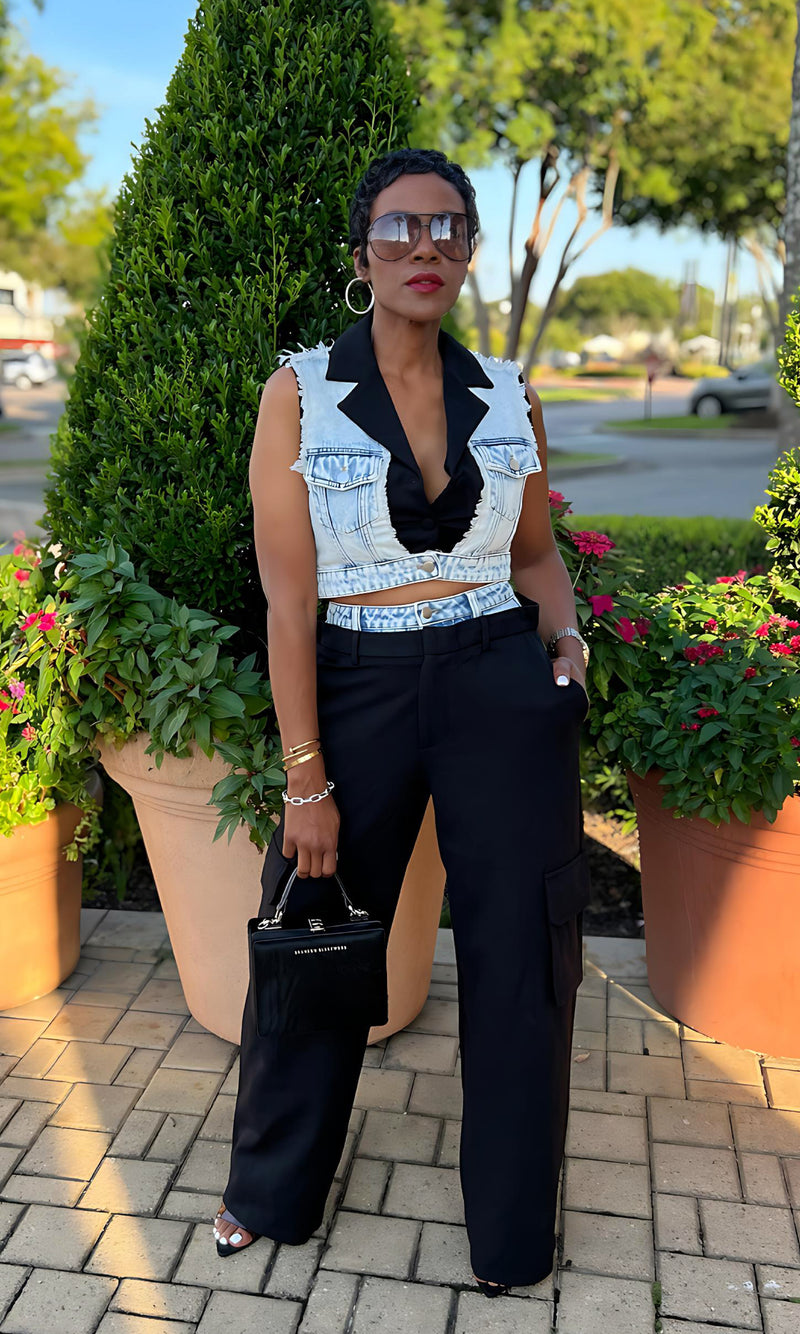 Greer 2.0 Black and Denim Cargo Set