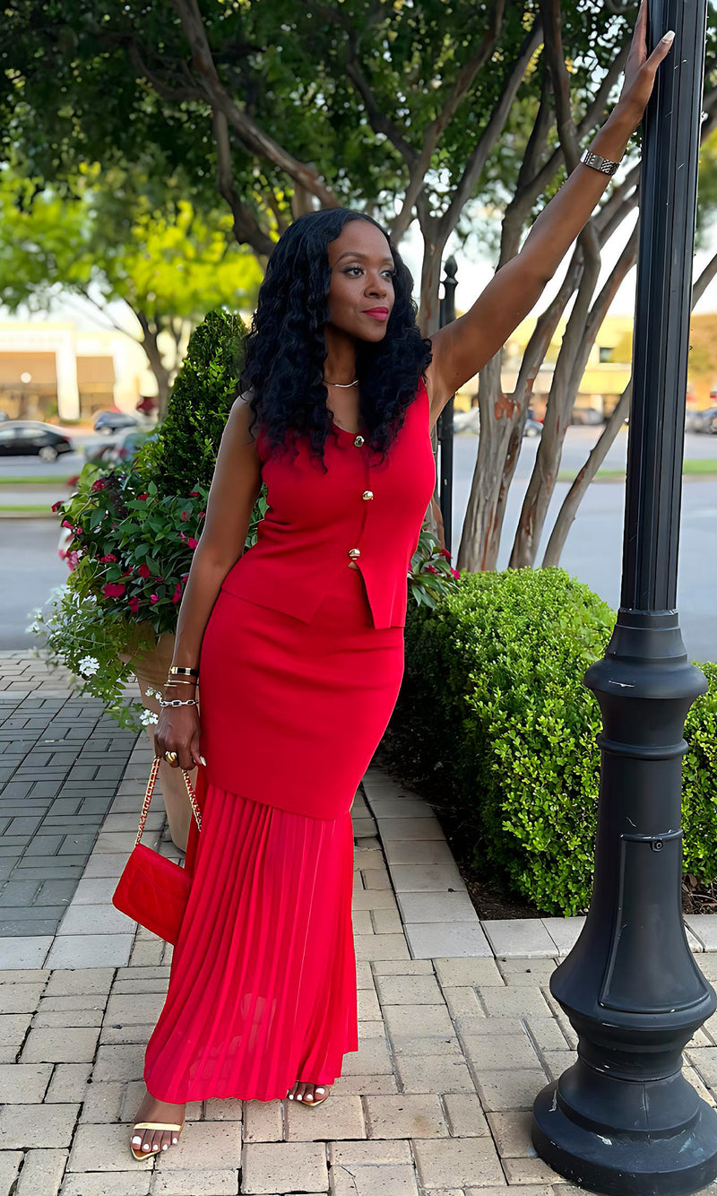 Sevyn RED Skirt Set