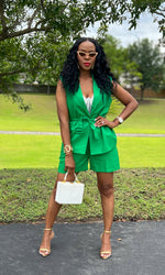 Leslie Green Linen Shorts Set
