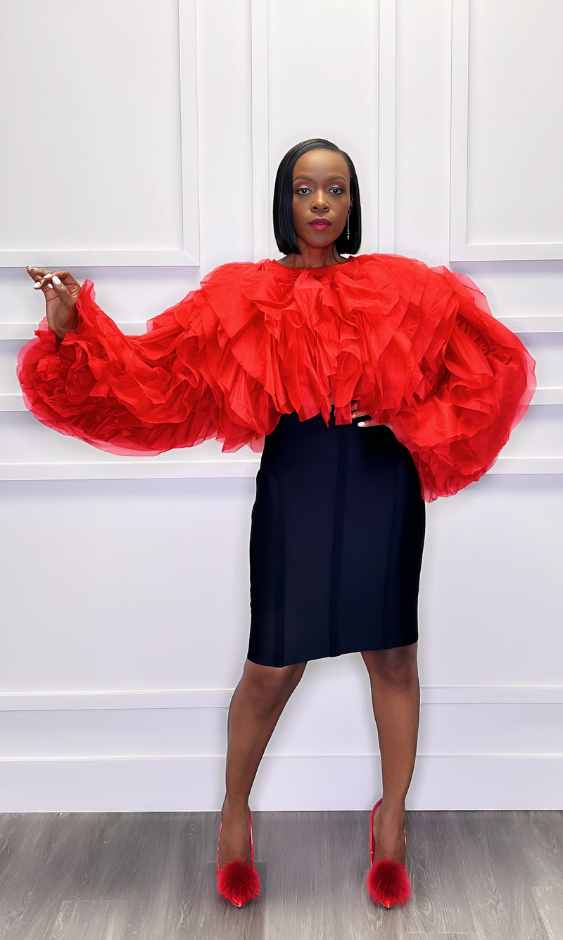 Ruffle My Feathers Red Top