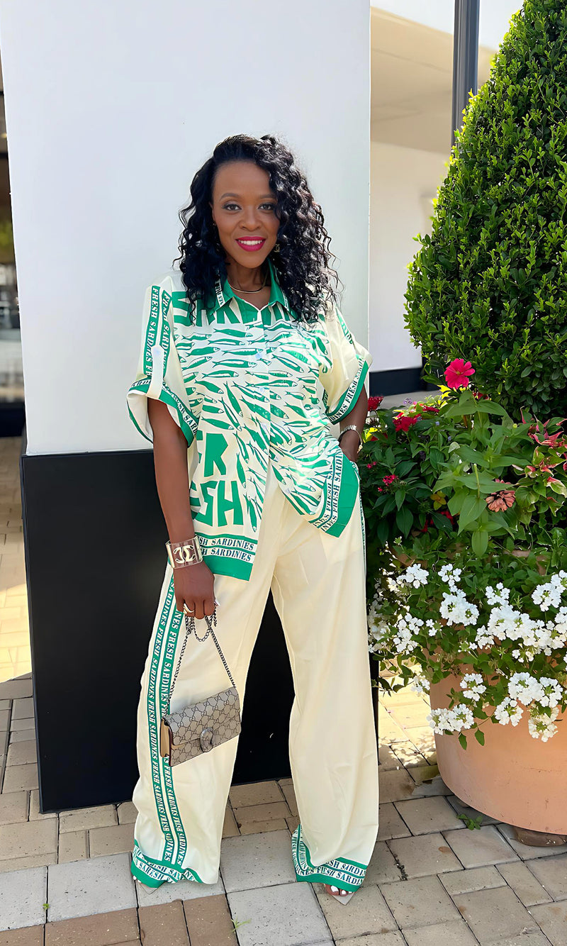 Summer In Italy Green Pants Set